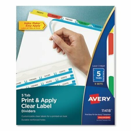 AVERY DENNISON INDEX, MKR, 5TB, 5ST/PK, AST 11418